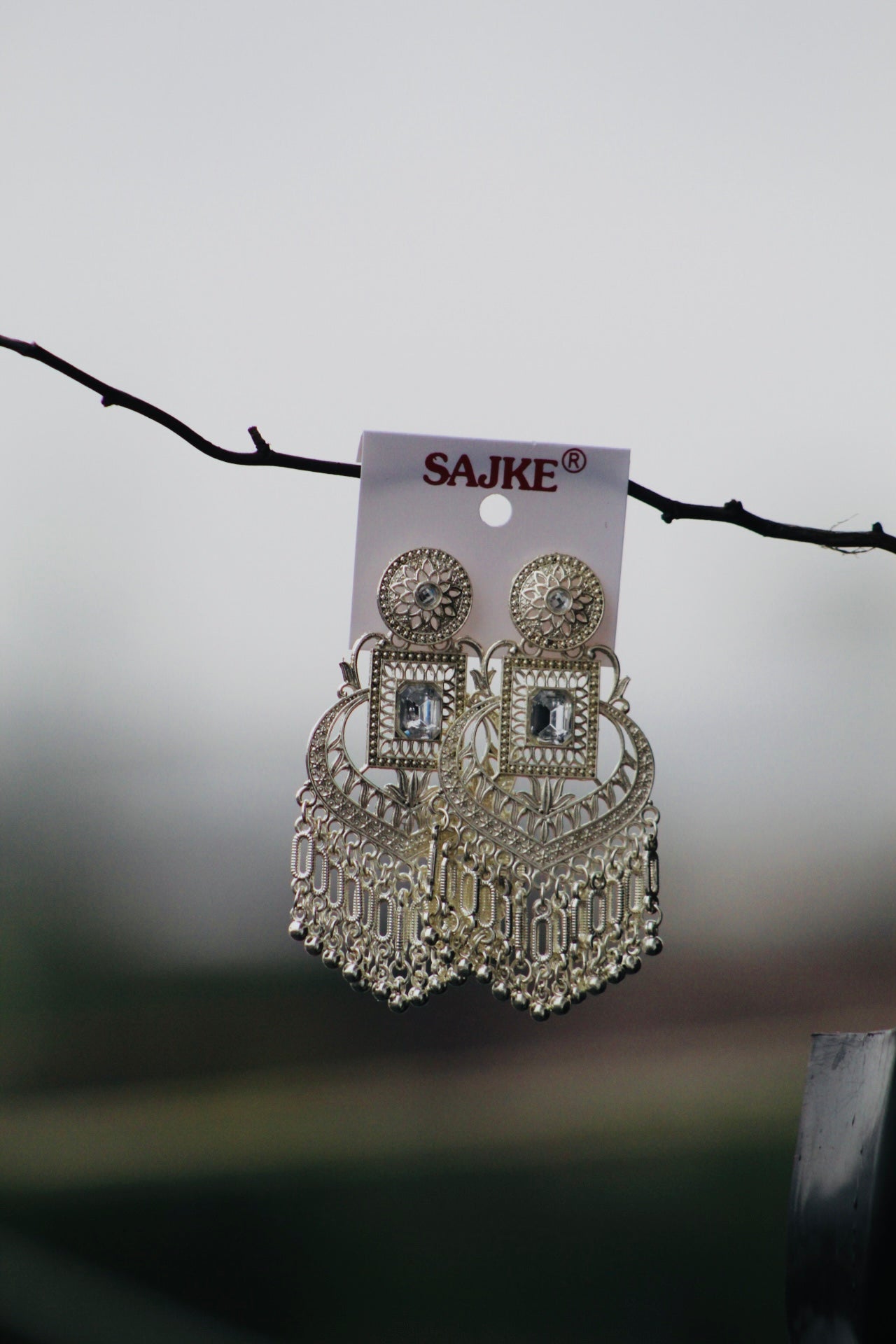 CHANDBALI SILVER JHUMKA