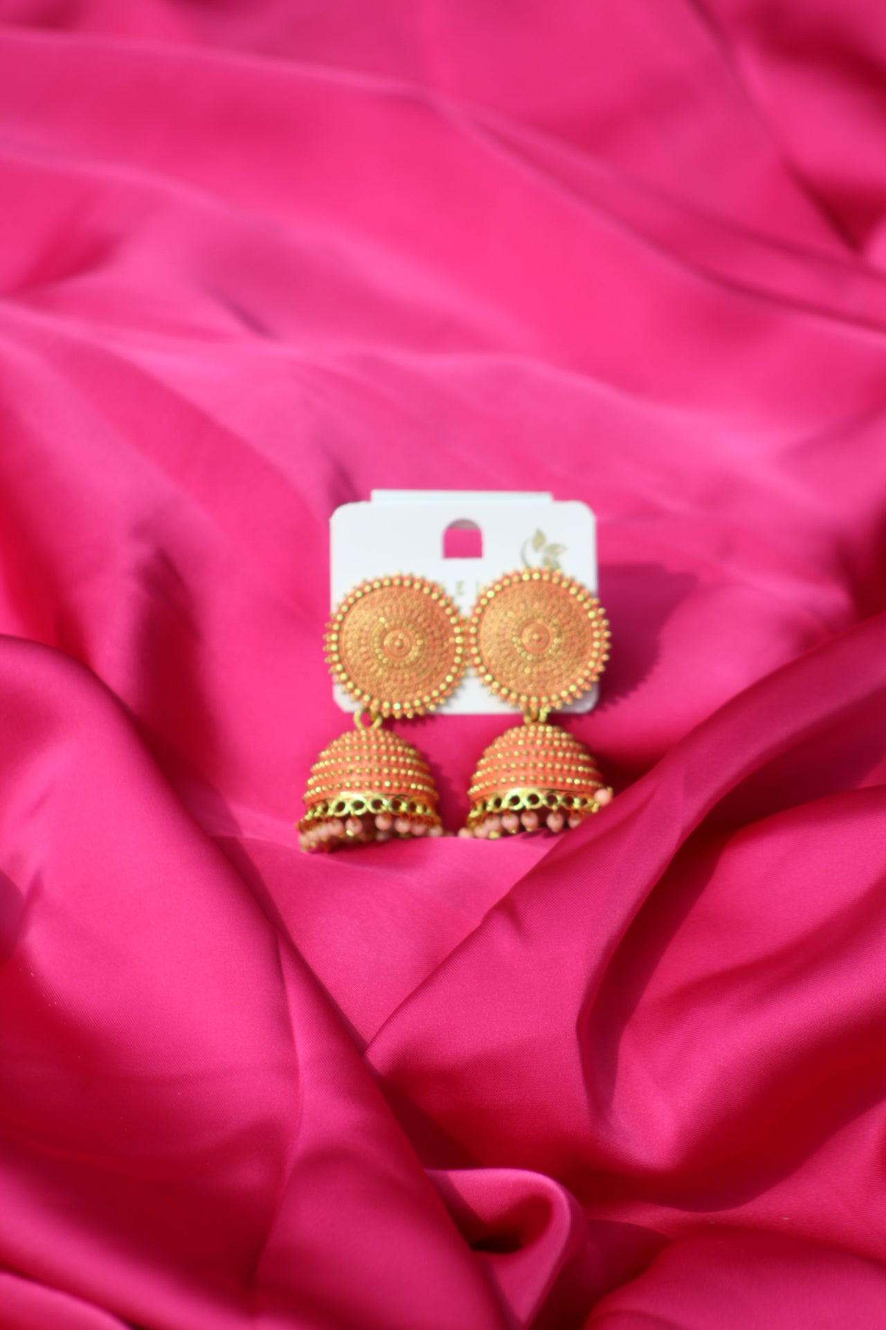 Golden Peach Indian Jhumka