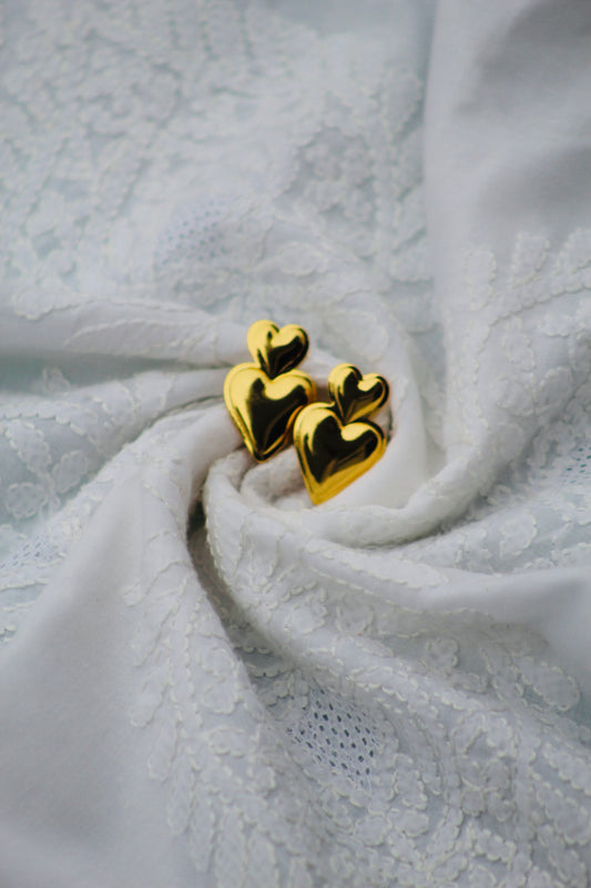 GOLDEN TWIN HEARTS EARRING