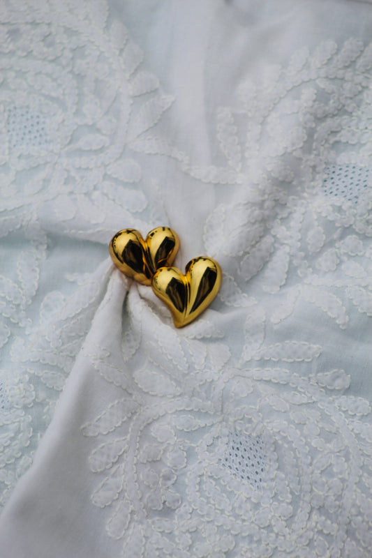 GOLDEN BIG STAINLESS HEART EARRINGS