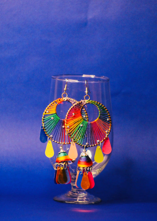 RAINBOW CIRCLE DANGLER EARRINGS