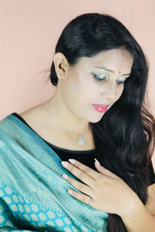 SUNFLOWER SILVER PENDANT CHAIN