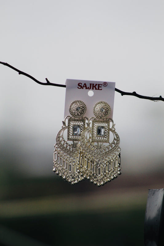 CHANDBALI SILVER JHUMKA