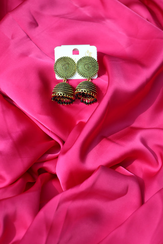 Midnight Spark Meenakari Jhumka