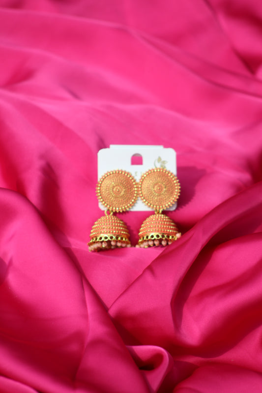 Golden Peach Indian Jhumka