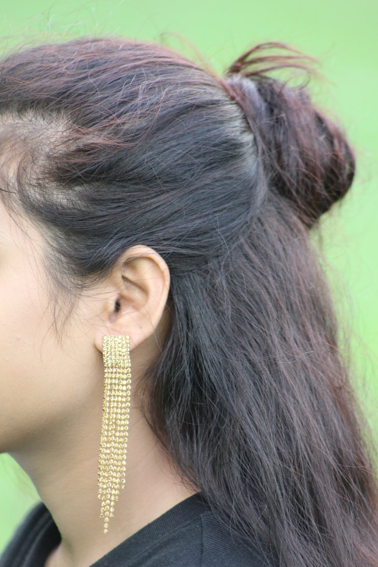 CLASSY PARTY WEAR SILVER LONG EARRINGS