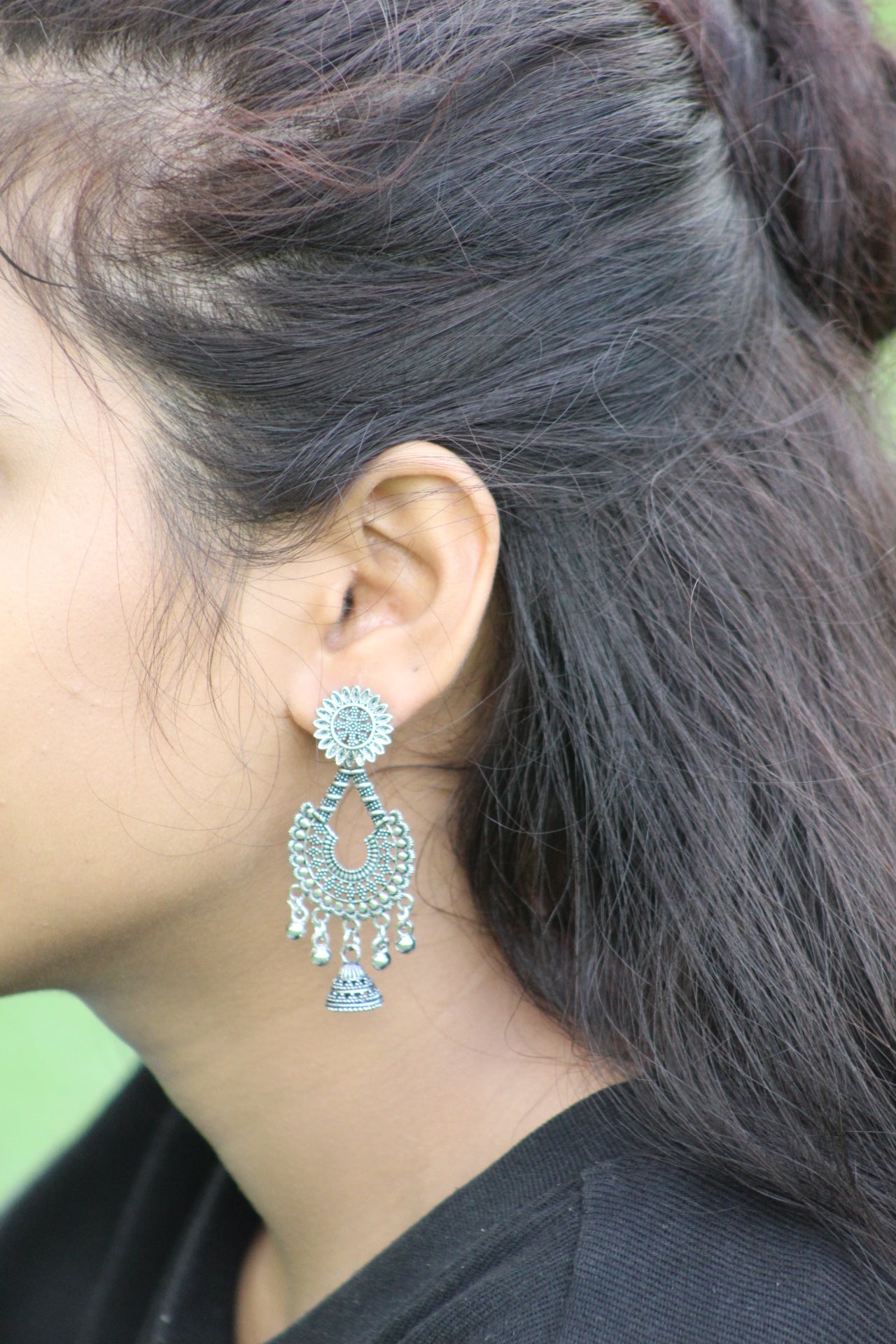 MEENAKARI OXIDISED EARRING