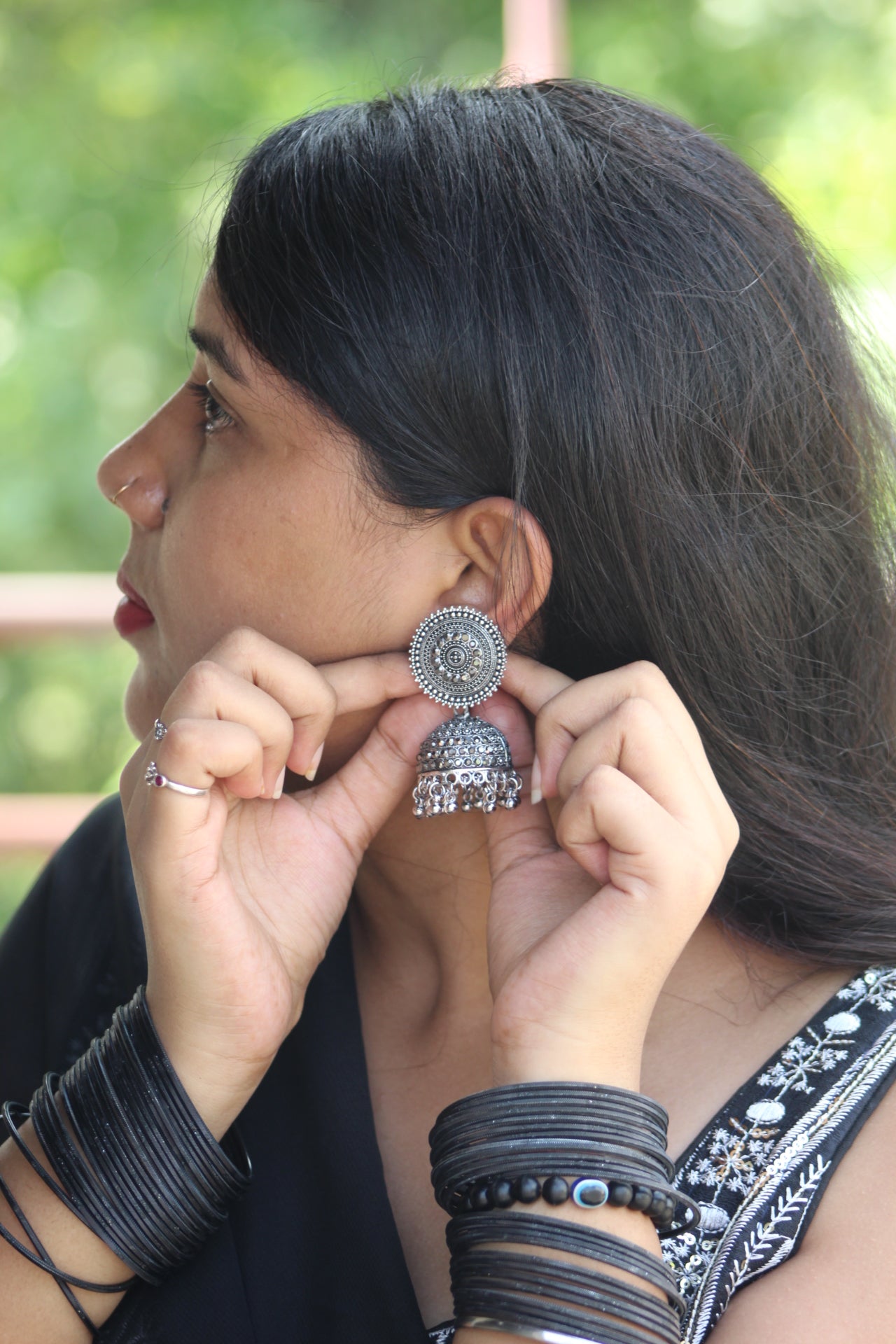 ELITE GRACEFULL OXIDISED JHUMKA