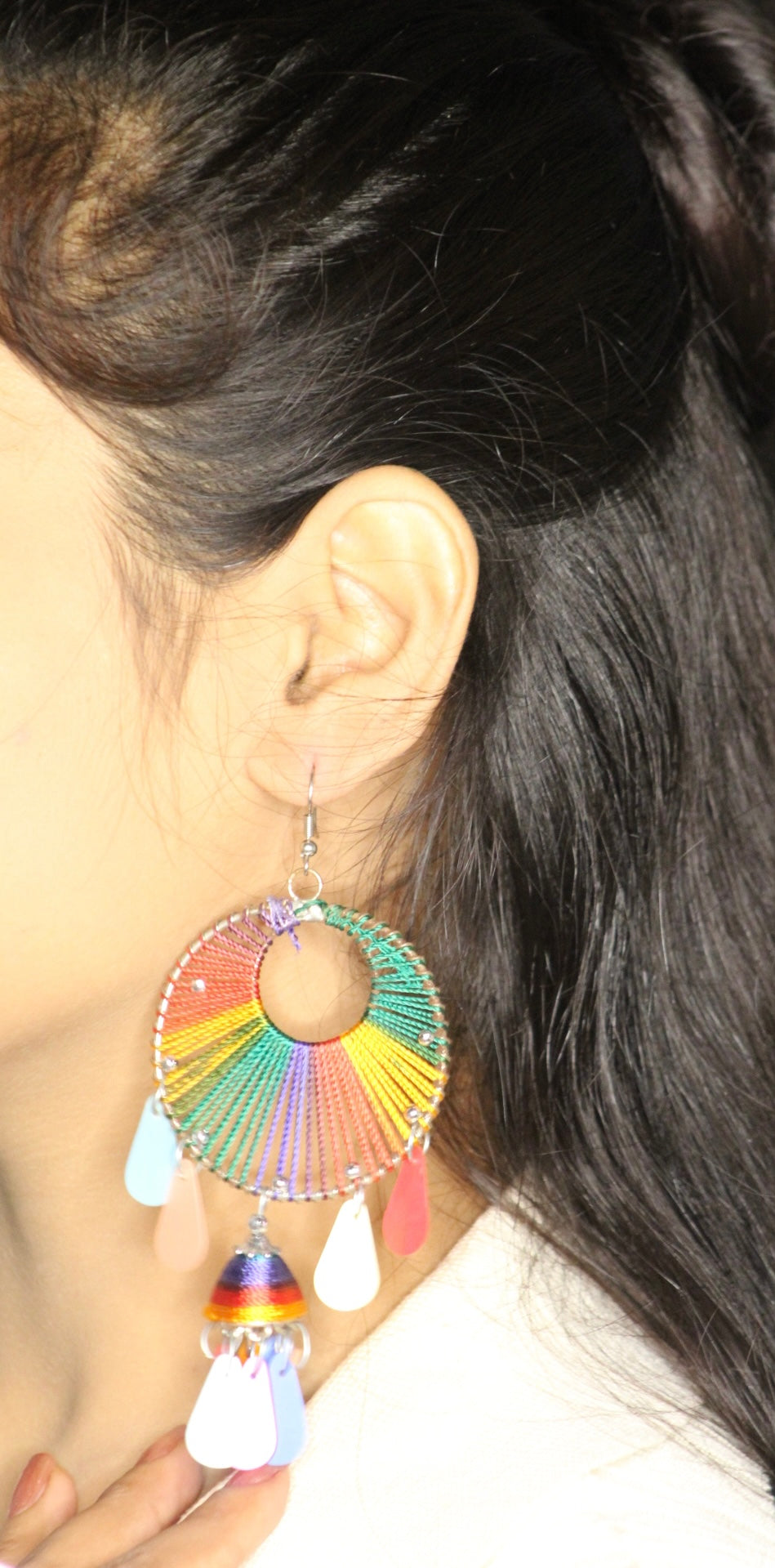 RAINBOW CIRCLE DANGLER EARRINGS