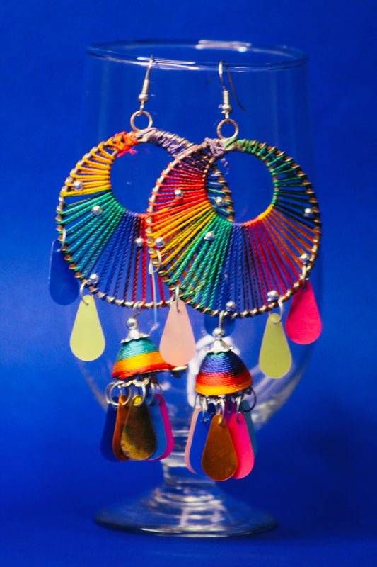 RAINBOW CIRCLE DANGLER EARRINGS